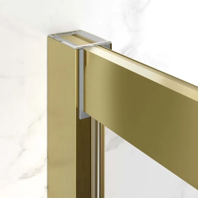 Hamburg Brushed Brass Easy Clean 8mm Sliding Shower Enclosure 1200x900mm - Easy Fix