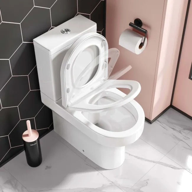 Denver Rimless Fully Back to Wall Close Coupled Toilet & Pedestal Basin Set