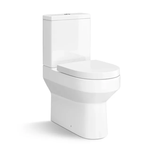 Denver Rimless Fully Back to Wall Close Coupled Toilet & Pedestal Basin Set
