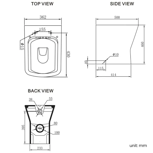 Atlanta Rimless Comfort Height Back To Wall Toilet With Premium Soft Close Slim Seat