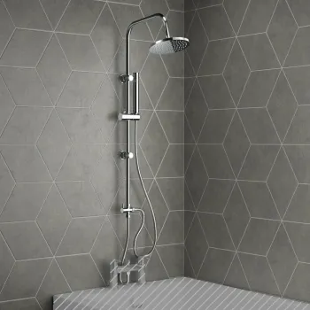 Lismore Round Chrome Shower Riser Kit