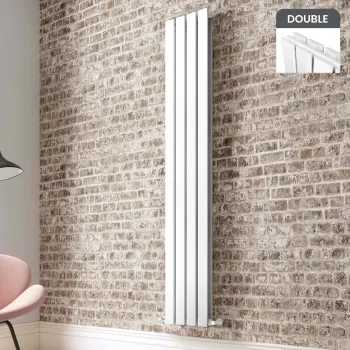 Faro White Double Flat Panel Vertical Radiator 1800x280mm