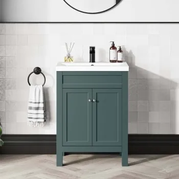Bermuda Midnight Green Basin Vanity 600mm