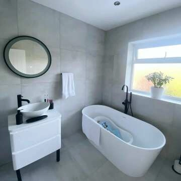 Mollie Black Framed Round Illuminated LED Mirror 600mm