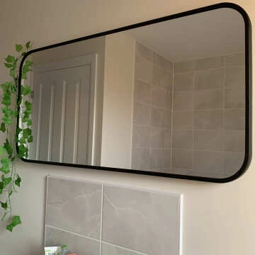 Olivia Black Framed Rectangular Bathroom Mirror 500x1000mm