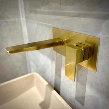 Soar Brushed Brass Wall Mounted Basin Mixer Tap