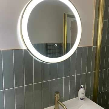 Mollie Brushed Brass Round Illuminated LED Mirror 600mm