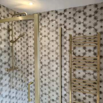 Barcelona Brushed Brass Straight Heated Towel Rail 1600x500mm