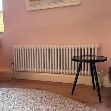 Athens White Triple Column Horizontal Traditional Radiator 450x1415mm