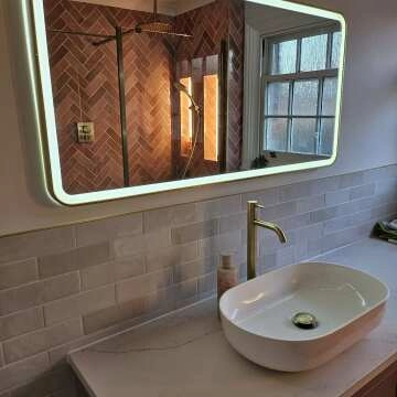 Olivia Brushed Brass Illuminated LED Mirror 600x1200mm