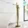 Ribble Brushed Brass Freestanding Bath Shower Mixer Tap