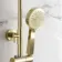 Ballina Premium Brushed Brass Round Thermostatic Shower