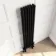 Athens Matt Black Triple Column Vertical Traditional Radiator 1500x290mm