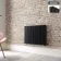 Faro Matt Black Double Flat Panel Horizontal Radiator 600x770mm
