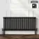 Athens Matt Black Double Column Horizontal Traditional Radiator 600x1415mm