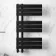 Seville Matt Black Designer Flat Panel Heated Towel Rail 800x450mm