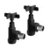 Matt Black Angled Traditional Manual Radiator Valves (Pair) Standard 15mm