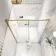 Helsinki Brushed Brass Premium Easy Clean 8mm Hinged Shower Door 1200mm