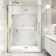 Helsinki Brushed Brass Premium Easy Clean 8mm Hinged Shower Door 1400mm