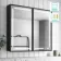 Mia Black Framed Illuminated LED Mirror Cabinet 710x800mm
