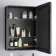 Aurora Matt Black Mirror Cabinet 700x500mm
