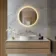 Delilah Brushed Brass Round Backlit LED Mirror With BLUETOOTH Speaker 600mm