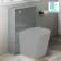 Avon & Trent Stone Grey Slimline Back To Wall Toilet Unit 500mm