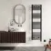 Naples Electric Premium Matt Black Straight Heated Towel Rail 1600x450mm