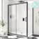 Hamburg Matt Black Easy Clean 8mm Sliding Shower Enclosure 1400x900mm - Easy Fix