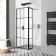 Munich Matt Black Grid 8mm Wet Room Shower Glass 700mm & 250mm Pivotal Return Panel