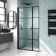Toulon Matt Black Easy Clean 6mm Pivot Shower Door 1100mm