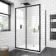 London Matt Black 6mm Sliding Shower Enclosure 1100x900mm