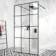 Munich Matt Black Grid 8mm Walk Through Wet Room Shower Glass Panel 1100mm