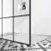 Munich Matt Black Grid 8mm Walk Through Wet Room Shower Glass Panel 1100mm