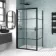 London Matt Black Grid 6mm Bifold Shower Enclosure 1000x800mm