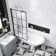 Abingdon 1500 Roll Top Shower Bath - White Claw Feet & 6mm Easy Clean Matt Black Grid Screen
