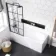 Stafford Round Shower Bath 1700x700 & 6mm Easy Clean Matt Black Grid Bath Screen