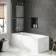 Hereford 1500x700 Square Shower Bath & 6mm Easy Clean Screen with Rail