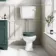 Hudson Traditional Toilet With Low-Level Cistern and Midnight Green Wooden Seat