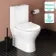Orlando Rimless Fully Back to Wall Close Coupled Toilet With Soft Close Slim Seat