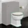 Hudson Traditional Back To Wall Toilet With Chalk White Wooden Seat - Brushed Brass Hinges
