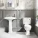 Hudson Traditional Close Coupled Toilet & Pedestal Basin Set - Single Tap Hole