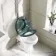Hudson Traditional High-Level Toilet With Midnight Green Seat & Pedestal Basin - Single Tap Hole