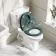 Hudson Traditional Toilet With Midnight Green Seat & Pedestal Basin Set - Double Tap Hole