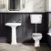 Hudson Traditional Low-Level Toilet With Cotton White Seat & Pedestal Basin - Single Tap Hole