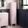 Bermuda Cashmere Pink Floor Standing Tall Cabinet 1500x350mm - Brass Knurled Handles