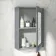 Dove Grey Mirror Cabinet 700x500mm - Brushed Brass Accents