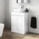 Trent Gloss White Vanity with Marble Top & Curved Counter Top Basin 600mm