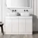 Trent Gloss White Double Vanity with Marble Top & Curved Counter Top Basin 1200mm