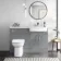 Harper Stone Grey Combination Vanity Basin and Aruba Toilet 1200mm - Right Handed